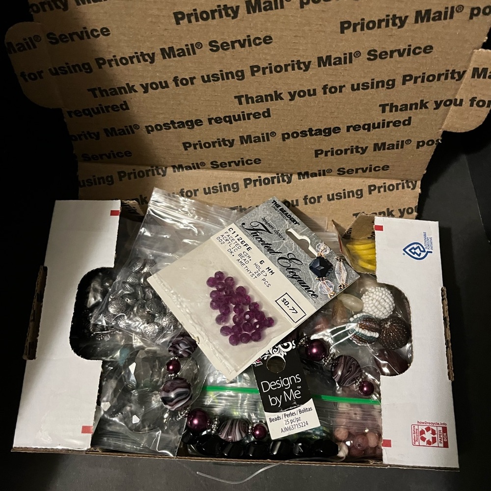 Box of beads for jewelry making